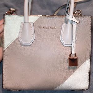 Pretty pink and gray crossbody purse